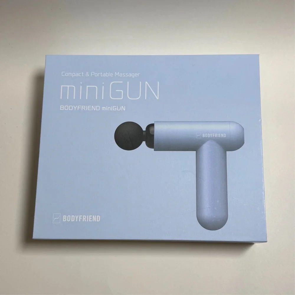 BODYFRIEND miniGUN Massage Gun Light Blue w/ Box & Accessories
